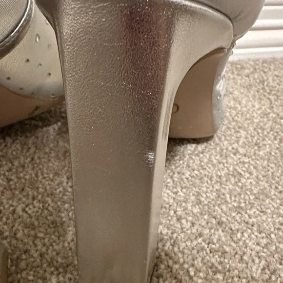 Jessica Simpson Silver Mesh Jewel Women's Heels - Picture 9 of 10